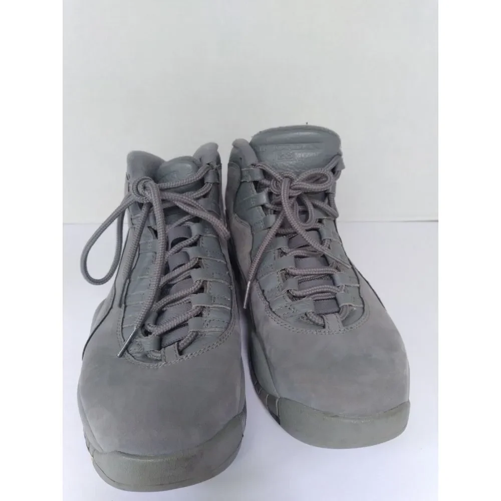 Jordan 10 Retro Sneakers Gray Leather High Top Shoes‎ Casual Comfy